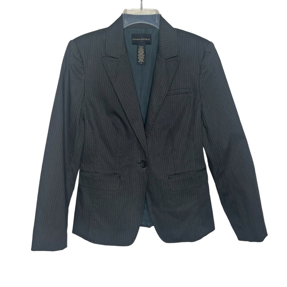 Banana Republic Women's Blazer, Size 8, Black, Striped